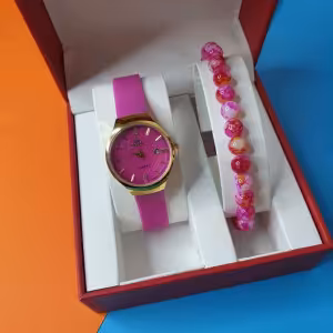 ساعت مچی بند رابر لاستیکی رنگ بنفش و نارنجی