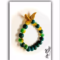 دستبند مروارید آبرنگی  و خرجکار دست ساز