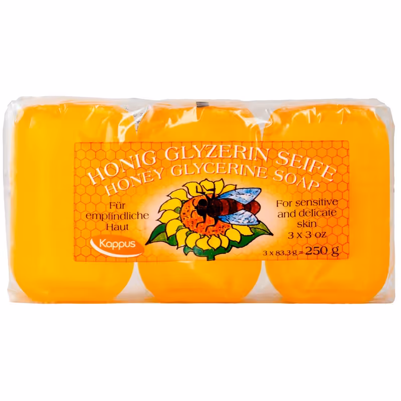 صابون شستشو کاپوس مدل Honey Glycerine وزن 250 گرم بسته 3 عددی