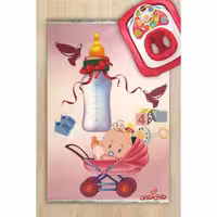 فرش ماشینی کودک کلاریس طرح نوزاد در کالسکه کد 100240