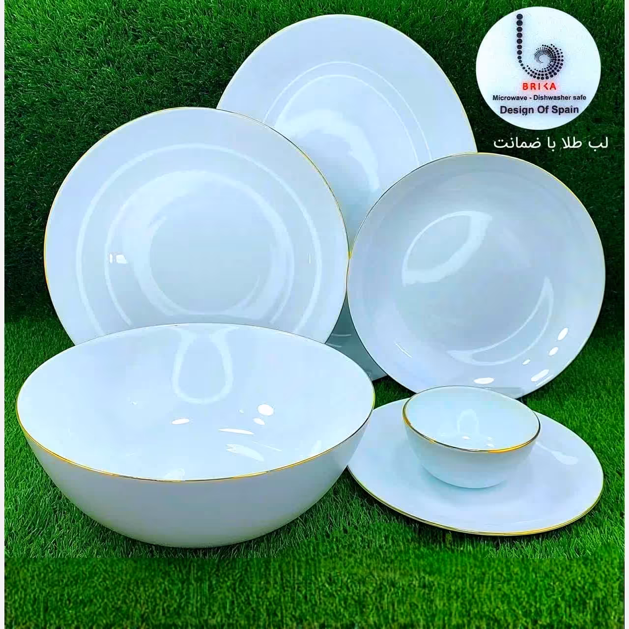 سرویس غذاخوری 26 پارچه گرد سفید لب طلا با ارسال رایگان