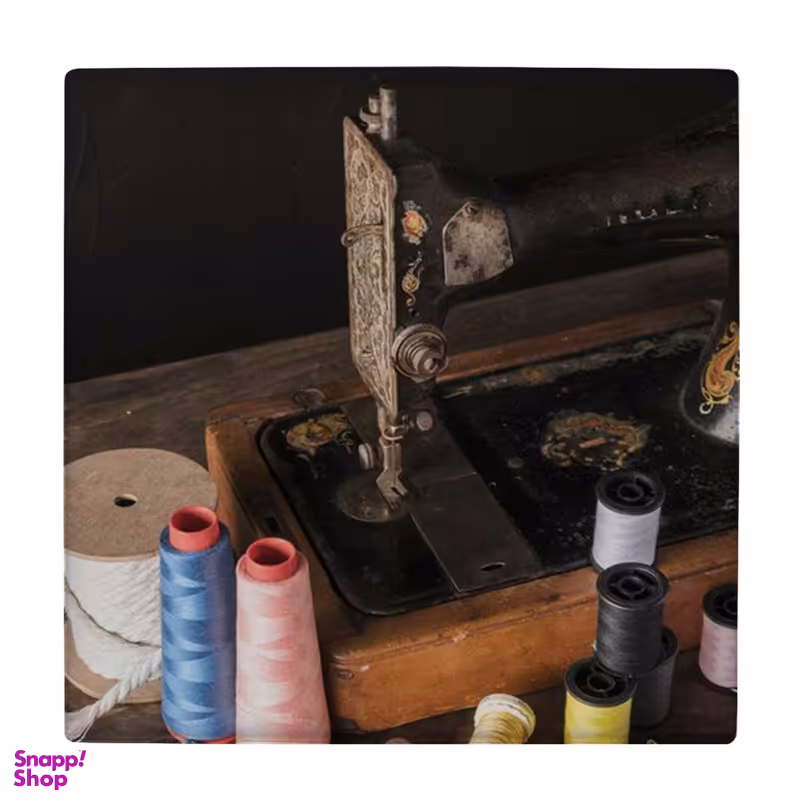 زیر لیوانی طرح چرخ خیاطی و قرقره های رنگی کد 4054664_2610