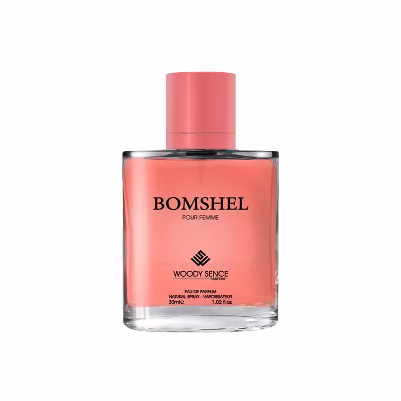 عطر جیبی زنانه وودی سنس مدل بام شل Bomshel