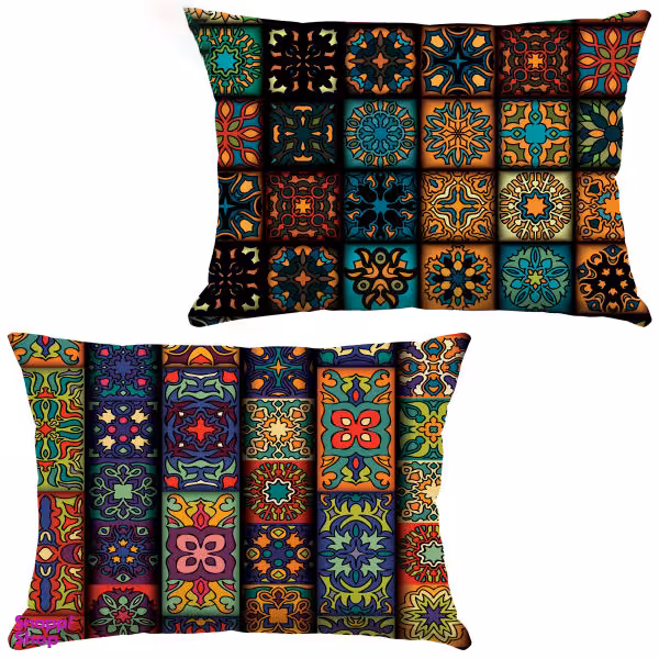 کوسن مدل R21-10075-76 مجموعه 2 عددی چند رنگ