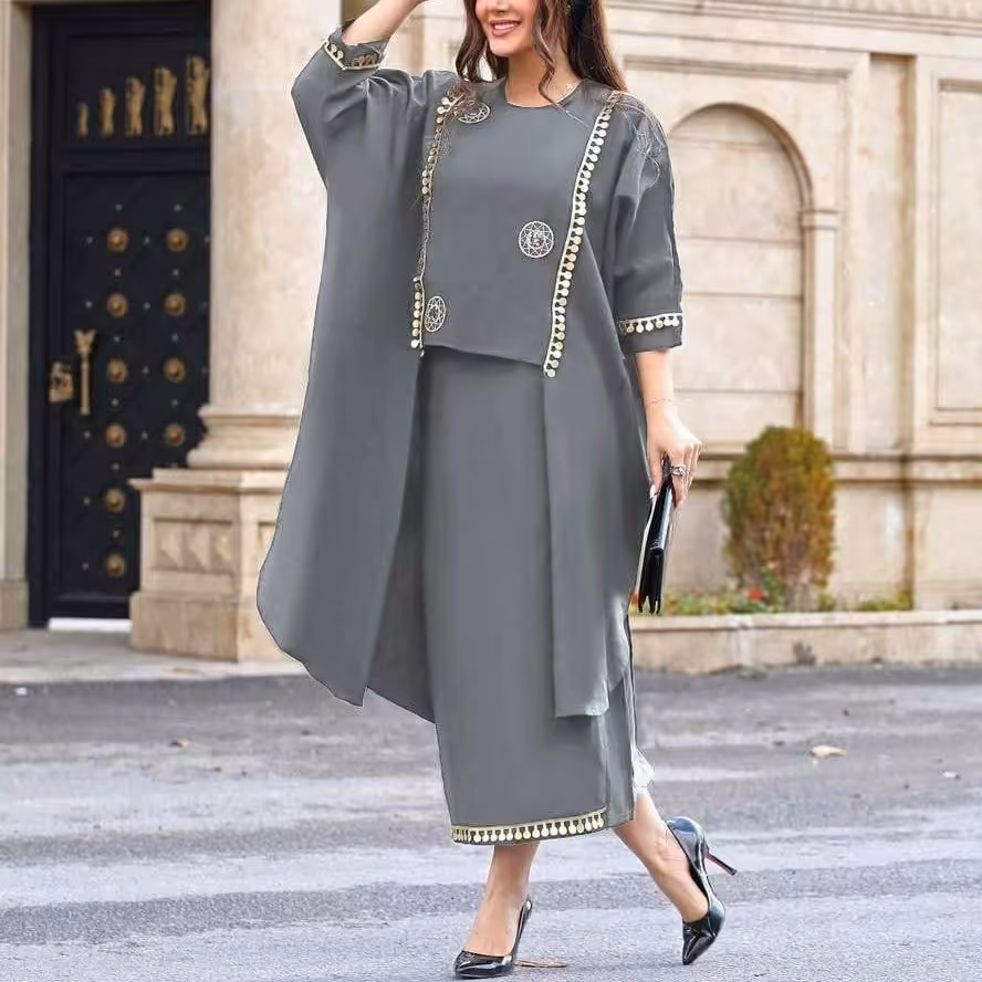 مانتو مجلسی بلند زنانه سایز بزرگ رنگ مشکی