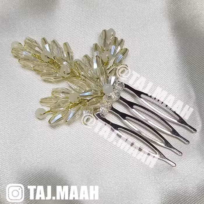 شانه شینیون گل سفید مدل SHNBRG ماه فام