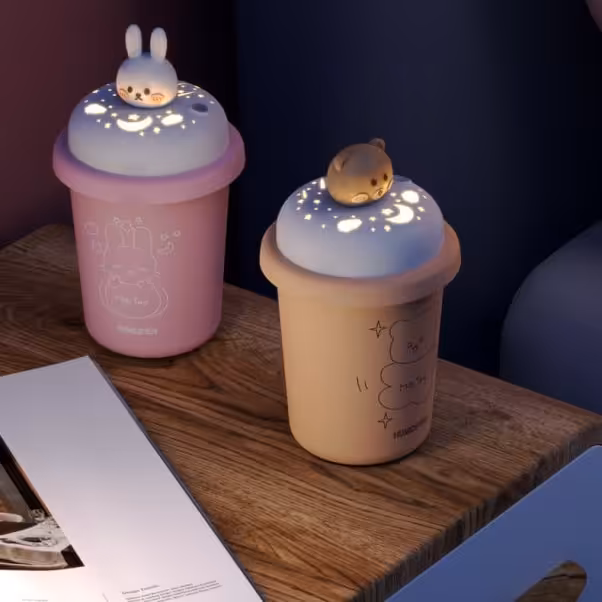 دستگاه بخور سرد فانتزی طرح خرسی چراغ دار  حجم 300 میلی لیتر