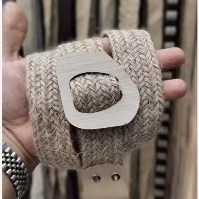 کمربند کنفی بافت گونی عرض 4 سانت - کد 2906