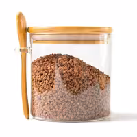 بانکه (جا حبوباتی) 1 عددی بامبو شیشه ای پیرکس مدل  H10.5D10 کد Gw90301028