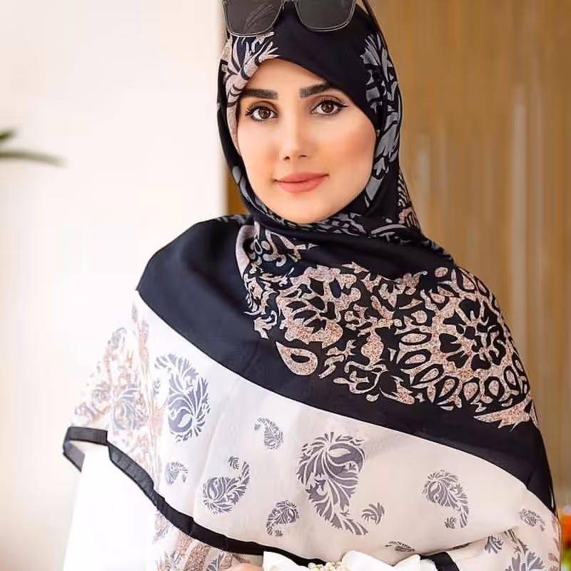 روسری مشکی کرم سوپرنخ 