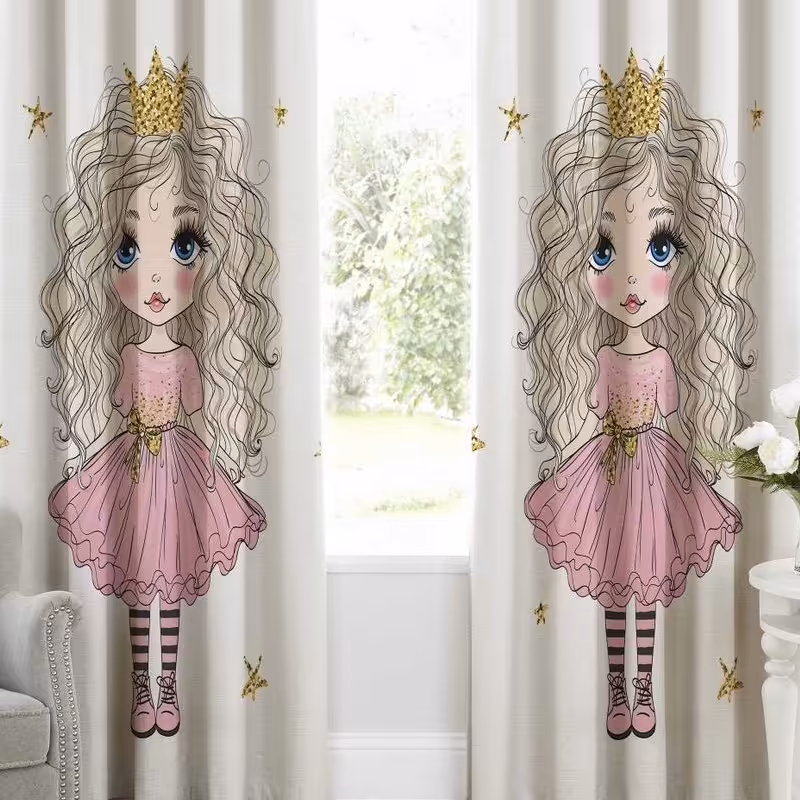 پرده پانچی هازان طرح دختر موفرفری