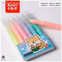 ست 6 رنگ ماژیک هایلایتر Paw Pattern طرح پنجه