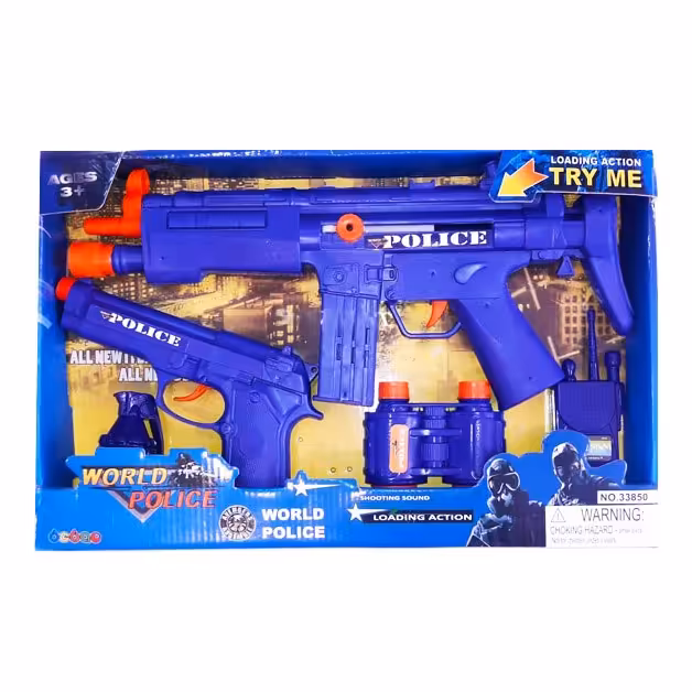 ست تفنگ بازی طرح پلیس مدل آلفا (سرمه ای )
