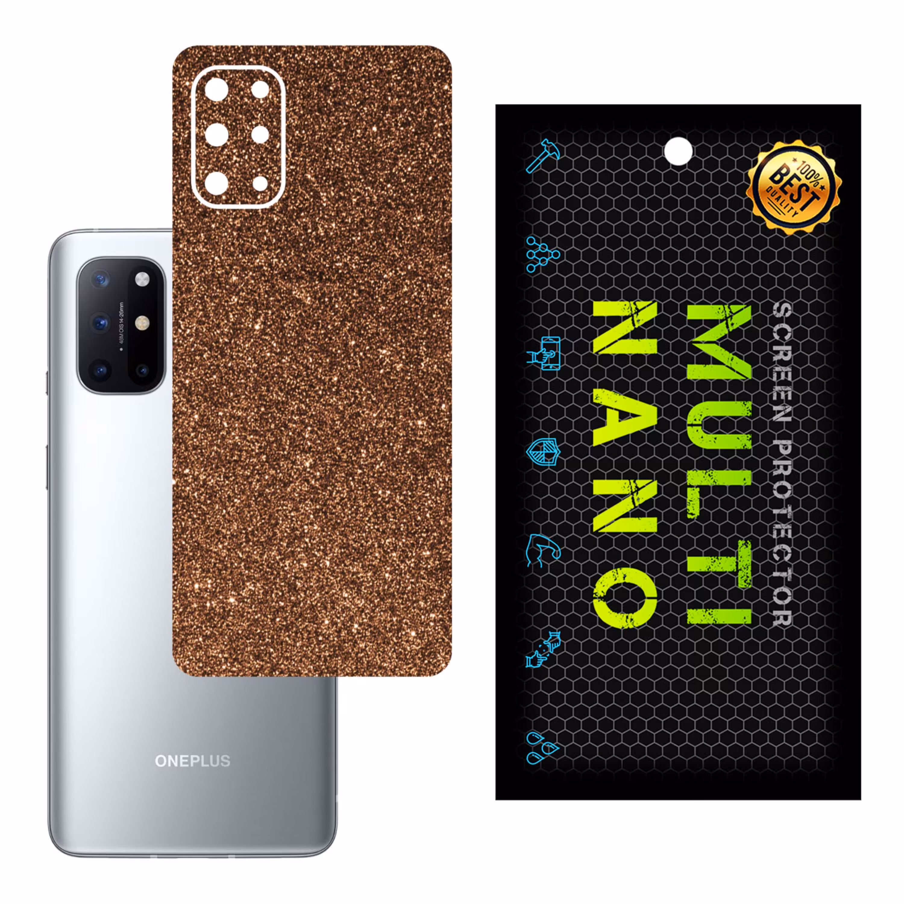 برچسب پوششی MultiNano مدل X-G1F-Bronze برای پشت موبایل وان پلاس 8T