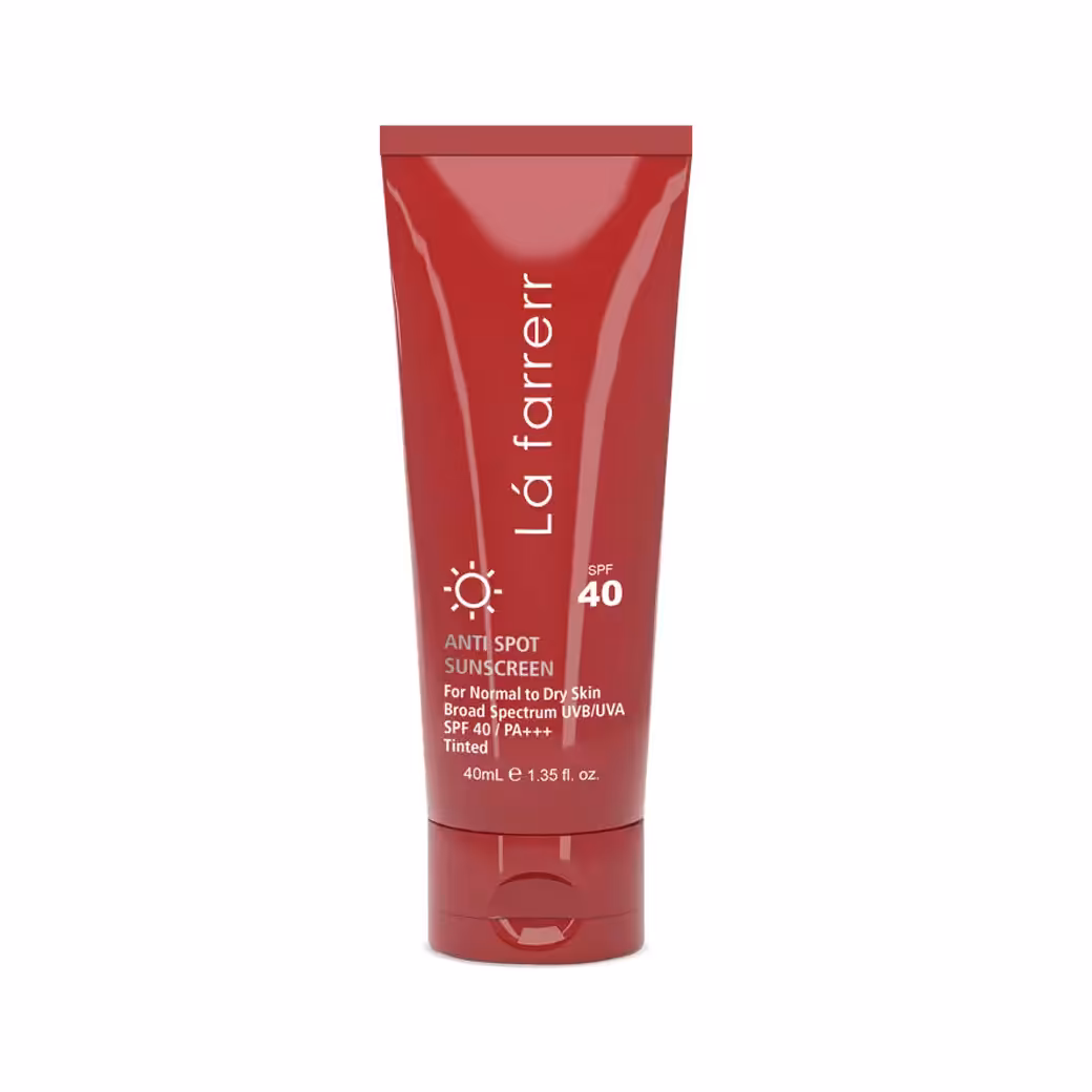 کرم ضد آفتاب و ضد لک لافارر رنگی مناسب پوست خشک و معمولی SPF40 حجم 40 میل