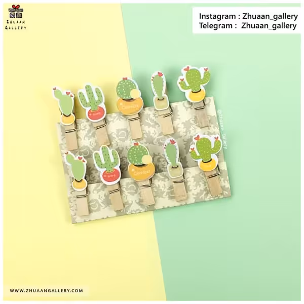 گیره چوبی Cute Cactus کاکتوس