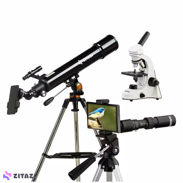 باندل برای تحقیقات دانشجویان: تلسکوپ، میکروسکوپ و دوربین تک چشمی