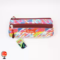 جامدادی استوانه سه زیپ طرح رنگارنگ پارسیکار