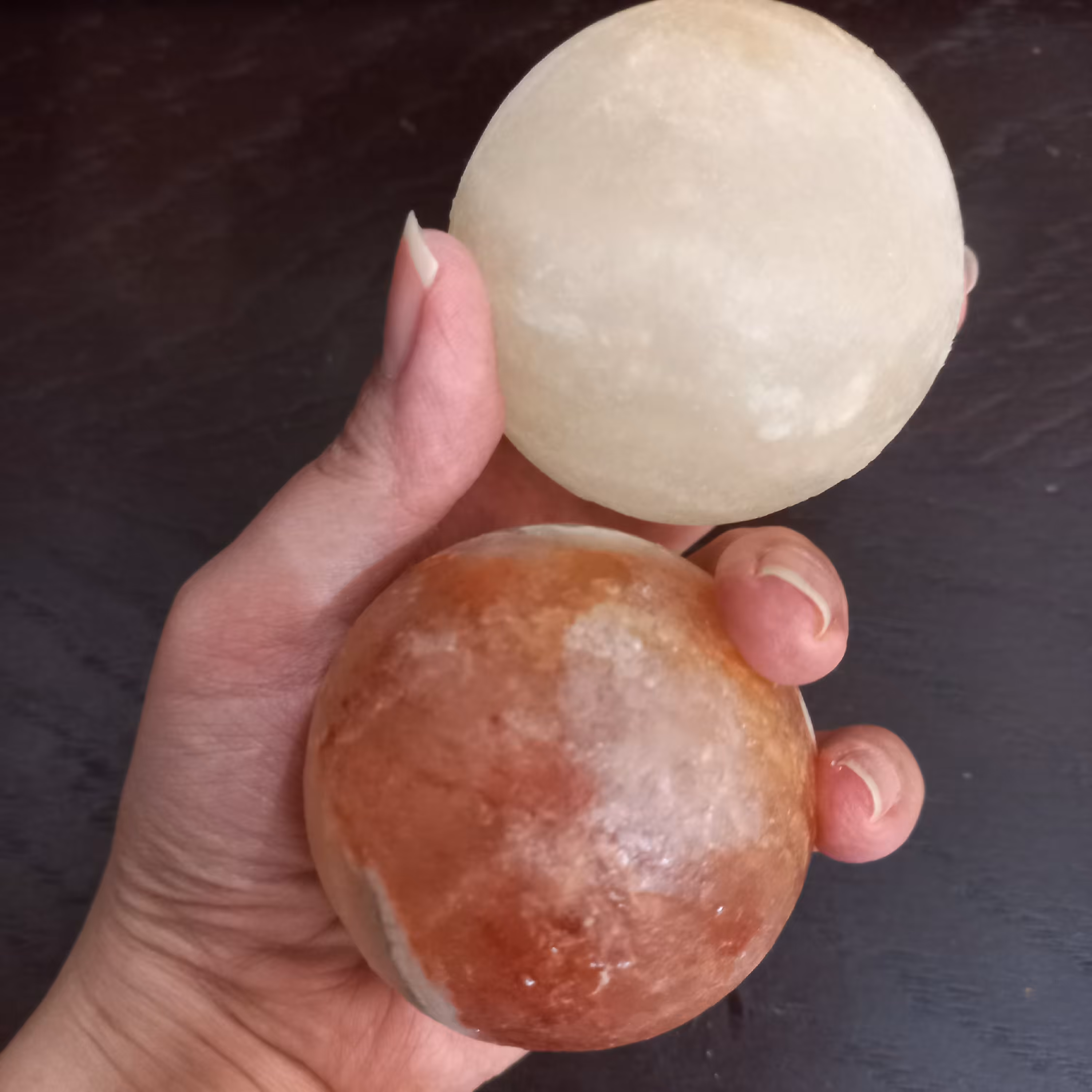 گوی سنگ نمک ماساژ قطر 6 سانت 2 عددی