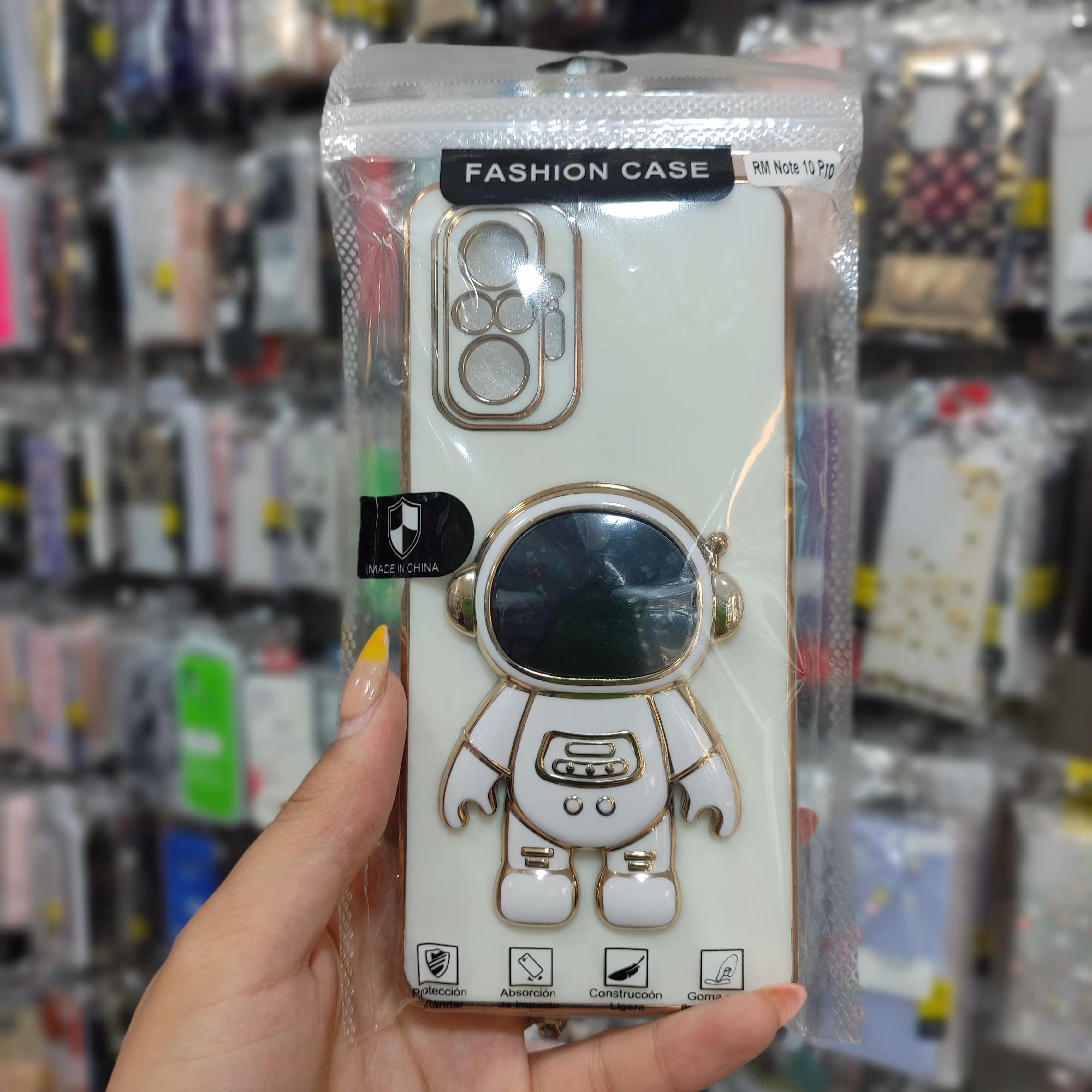 قاب گوشی note 10 pro قاب گوشی نوت 10 پرو قاب گوشی ادم فضایی قابلیت استند سفید