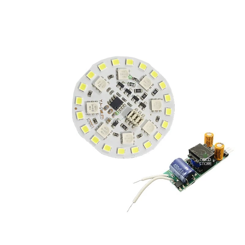 چیپ لامپ 9 وات چهار حالته سفید مهتابی و RGB | amazonchi