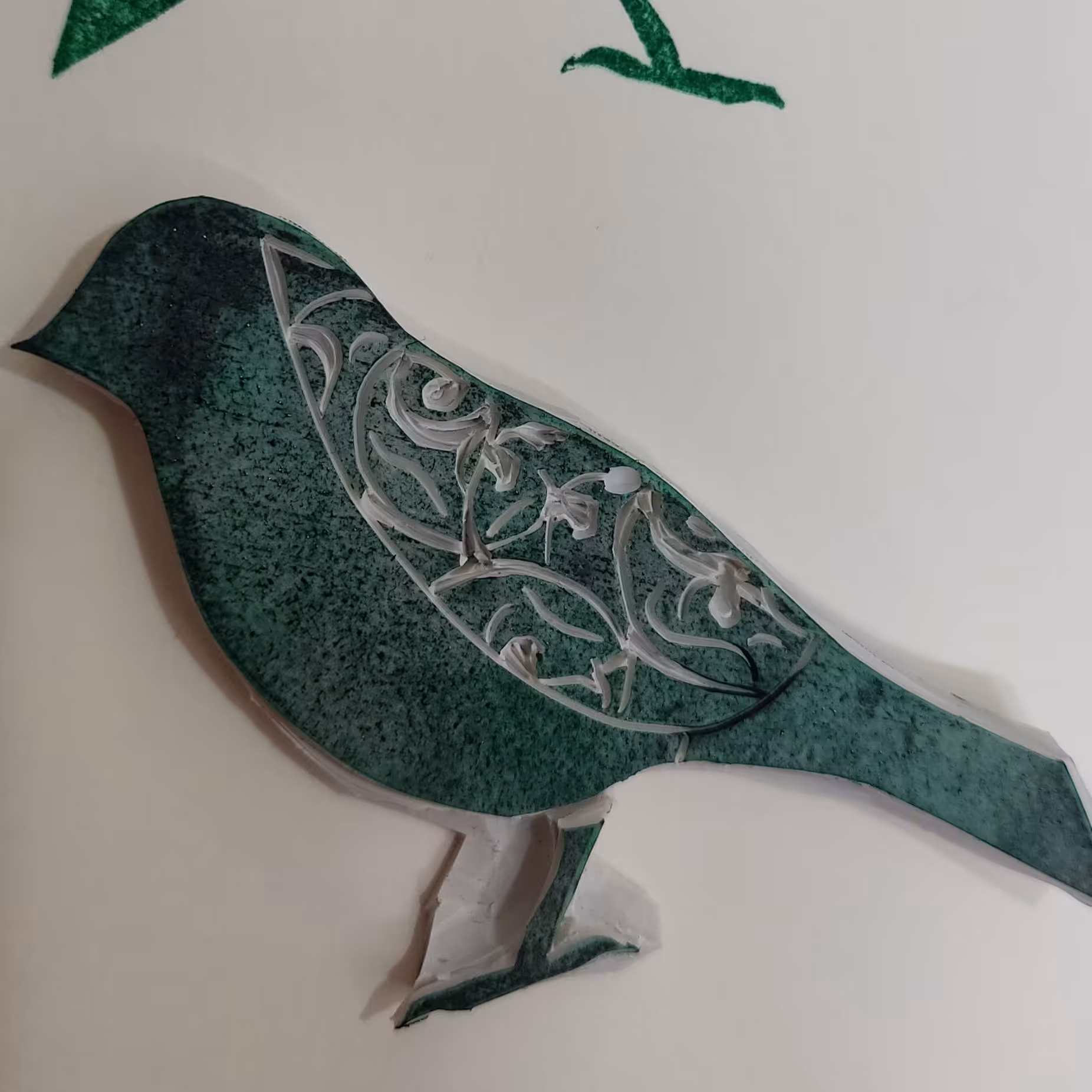 مهر دست ساز لینو.طرح مرغ با کنده کاری اسلیمی.بسیار زیبا و کاربردی