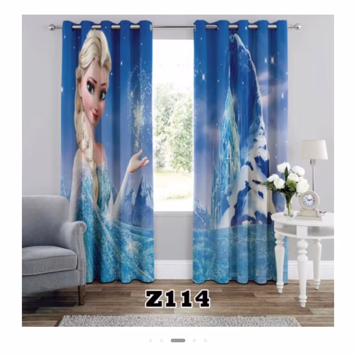 یک عدد پرده اماده  طرح السا و آنا کد  z114