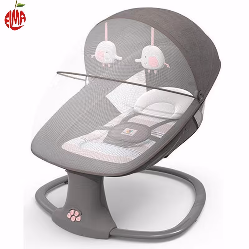 گهواره و تاب برقی طوسی صورتی 08106 ماستلا Mastela