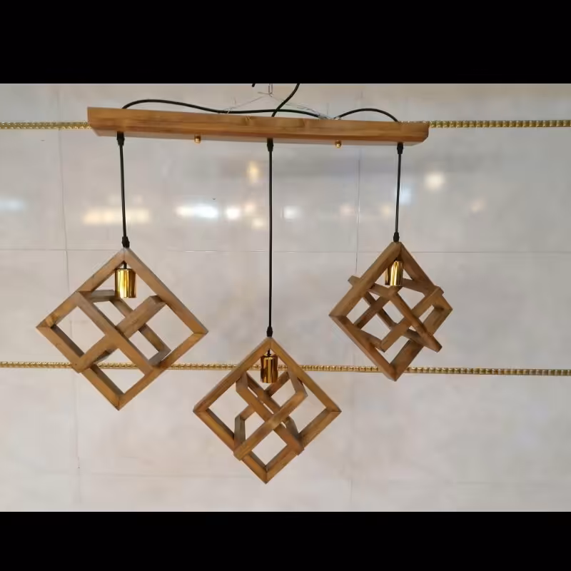 لوستر اویز چوبی ستاره