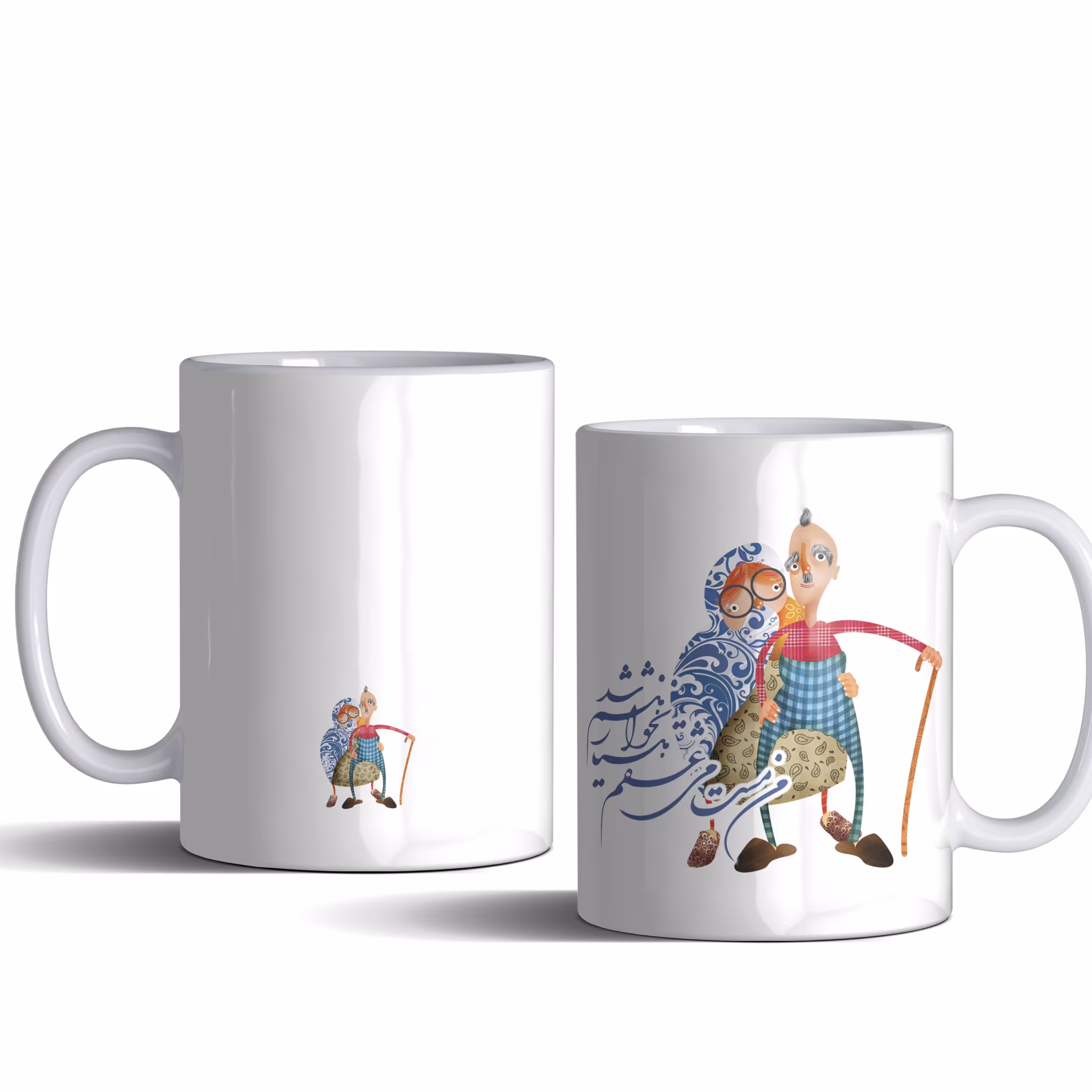 لیوان (ماگ) عاشقانه با متن من مست می عشقم هشیار نخواهم شد