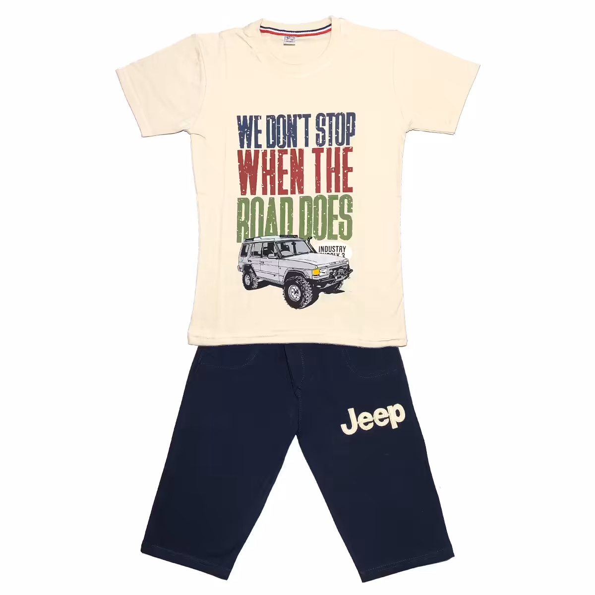 ست تی شرت و شلوارک پسرانه مدل 1075  