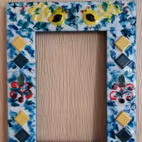 قاب اینه نماکاشی طرح برجسته ضدآب وکریستال شده