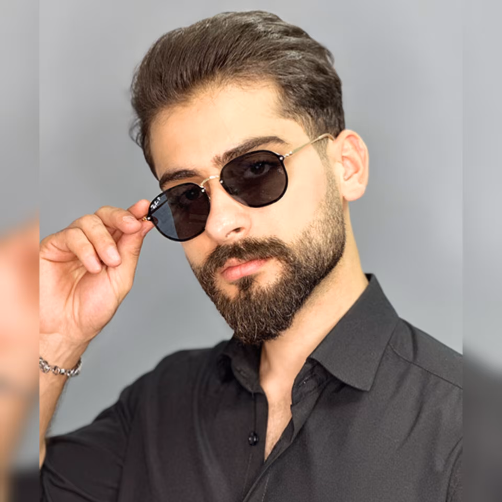 عینک آفتابی اورجینال مردانه مشکی برند ری بن گرد uv400