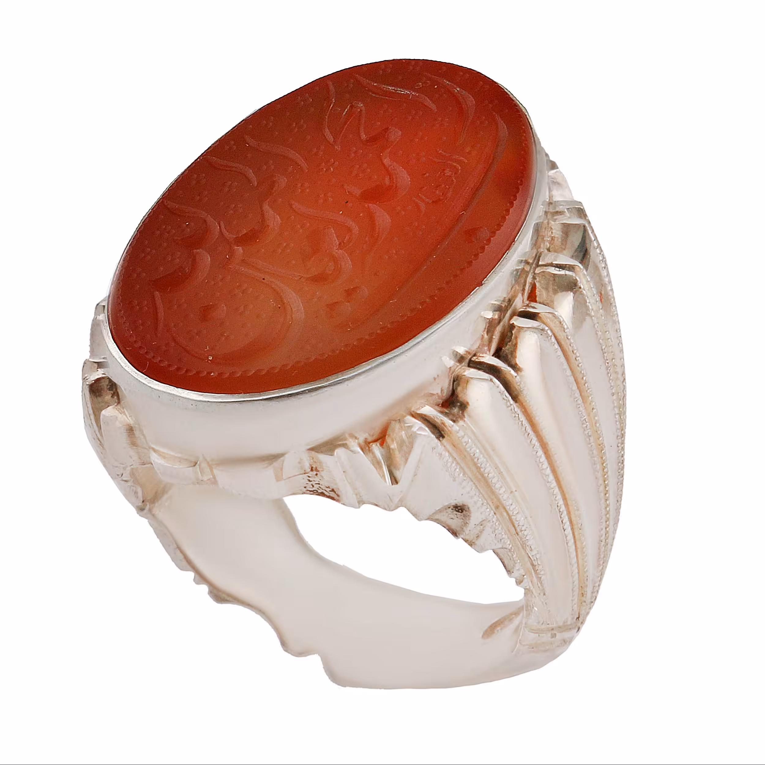 انگشتر نقره مردانه بازرگانی میلادی عقیق یمنی کهنه کد AM2796