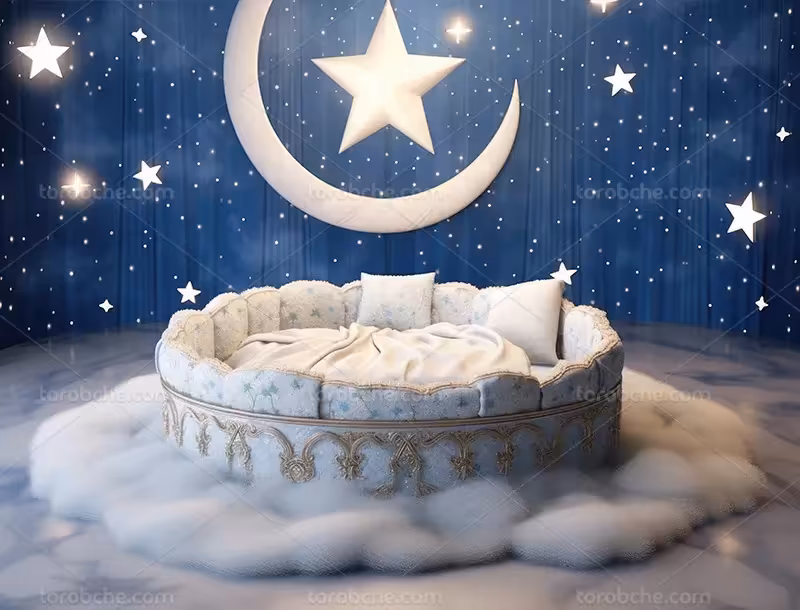 بک دراپ عکاسی با ستاره و ماه | گرافیک با طعم تربچه