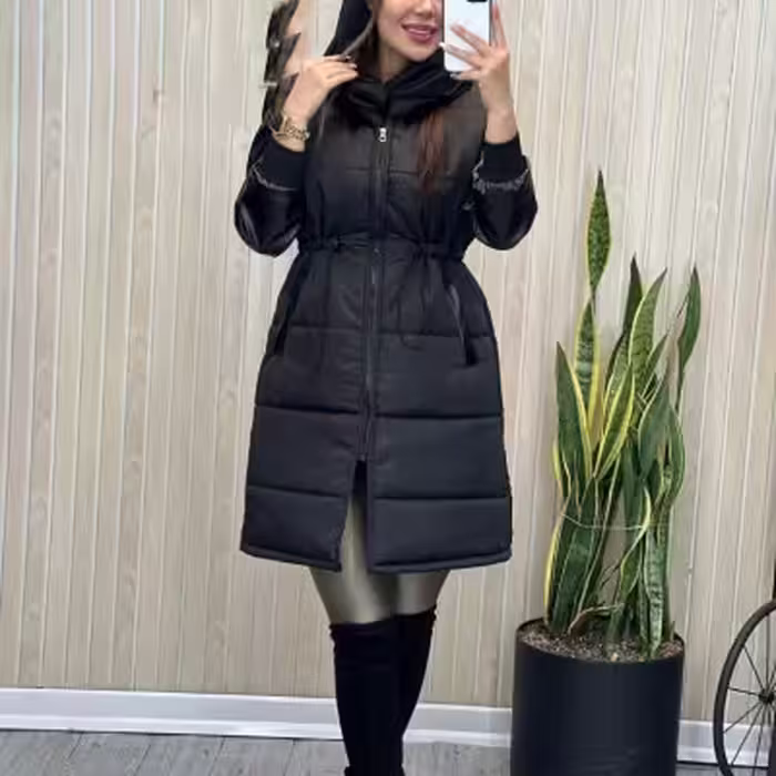کاپشن آستین چرم