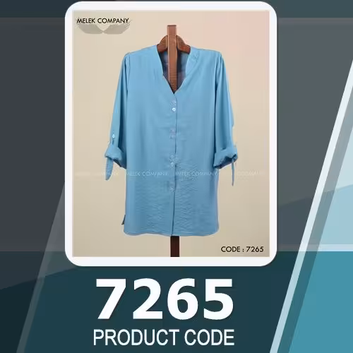 شومیز 7265 یقه ایستاده آستین پاگن دار جلو دکمه بازشو ارسال رایگان سایز بزرگ 44-60 تاپیک نخی