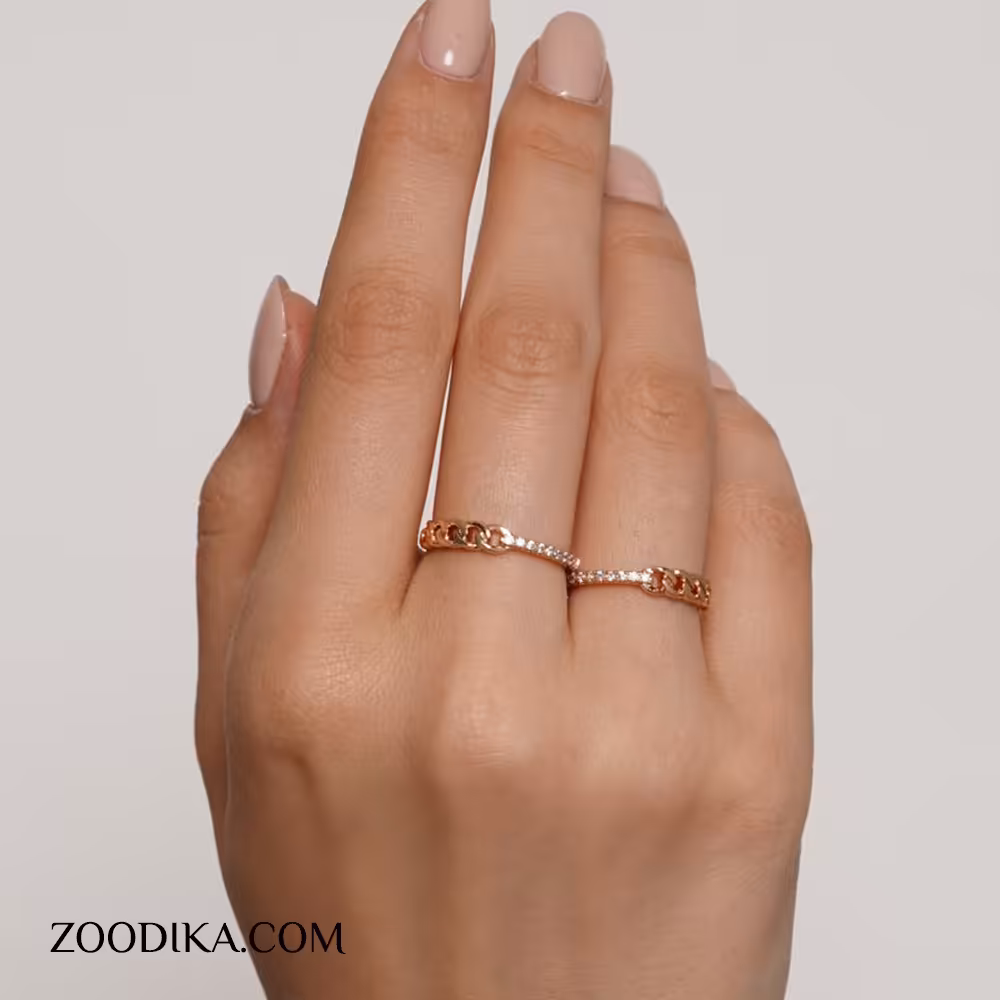 انگشتر ژوپینگ نگین دار رنگ ثابت ضد حساسیت کد AAE-277