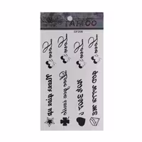 تتو موقت طرح فونت انگلیسی کد 208