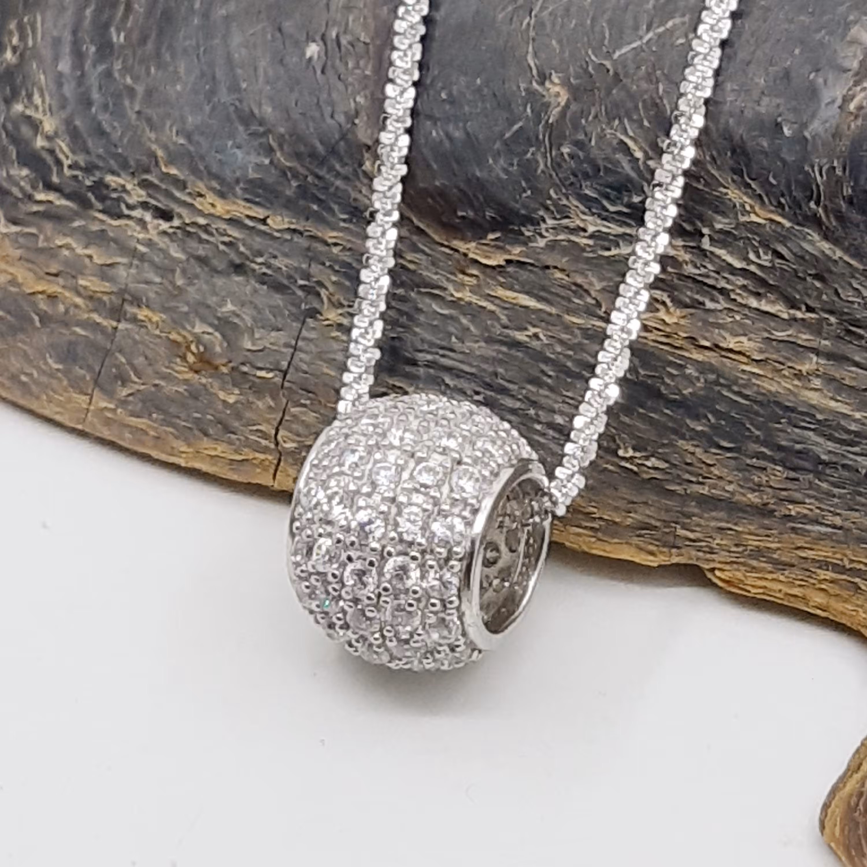 آویز نقره عیار 925 باآبکاری طلا سفید،