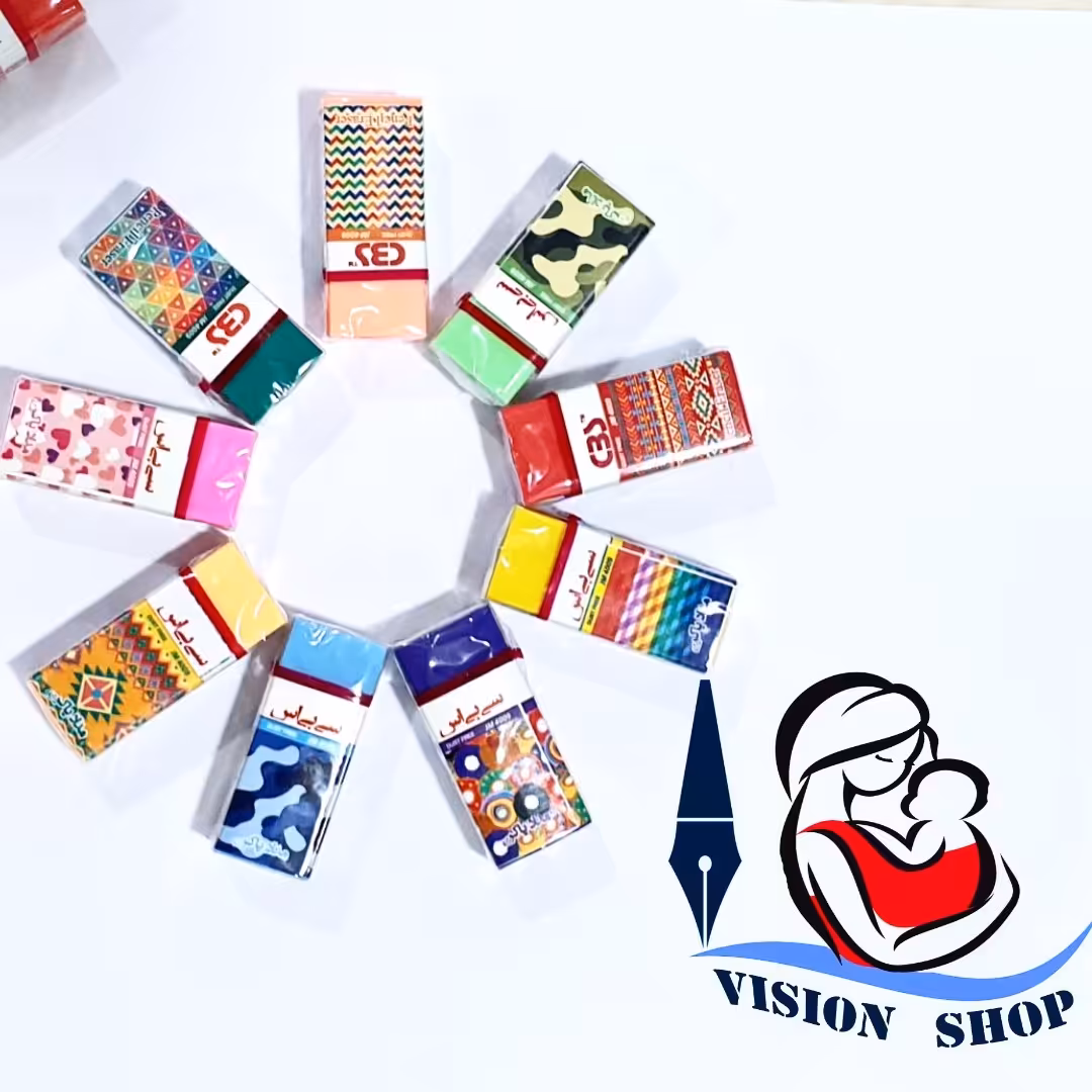 پاک کن سی بی اس در طرح ها و رنگ های زیبا  پک 3تایی