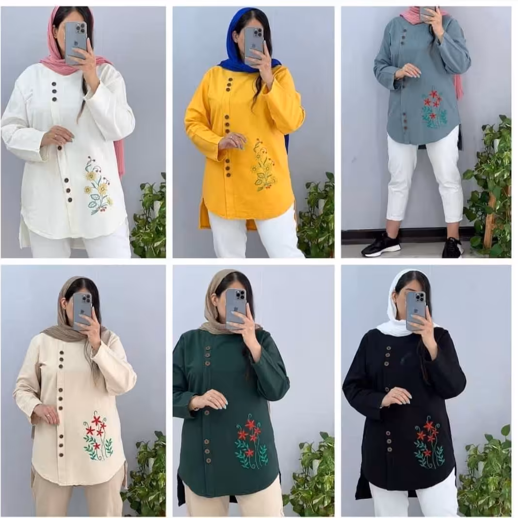 تونیک مانتویی گلدوزی 