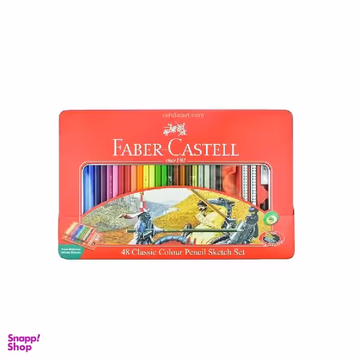 مداد رنگی 48 رنگ فابر کستل (Faber-Castell) جعبه فلزی
