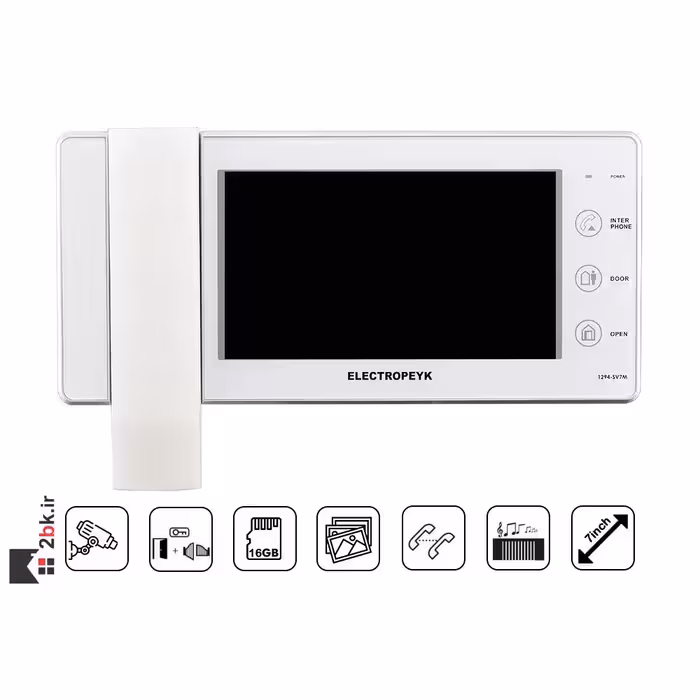 دربازکن تصویری الکتروپیک 7 اینچ لمسی 1294 سفید