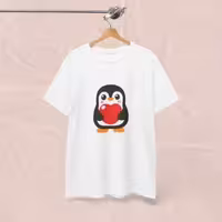 تیشرت سفید اسپان طرح پنجوین