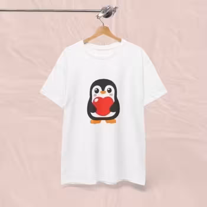 تیشرت سفید اسپان طرح پنجوین