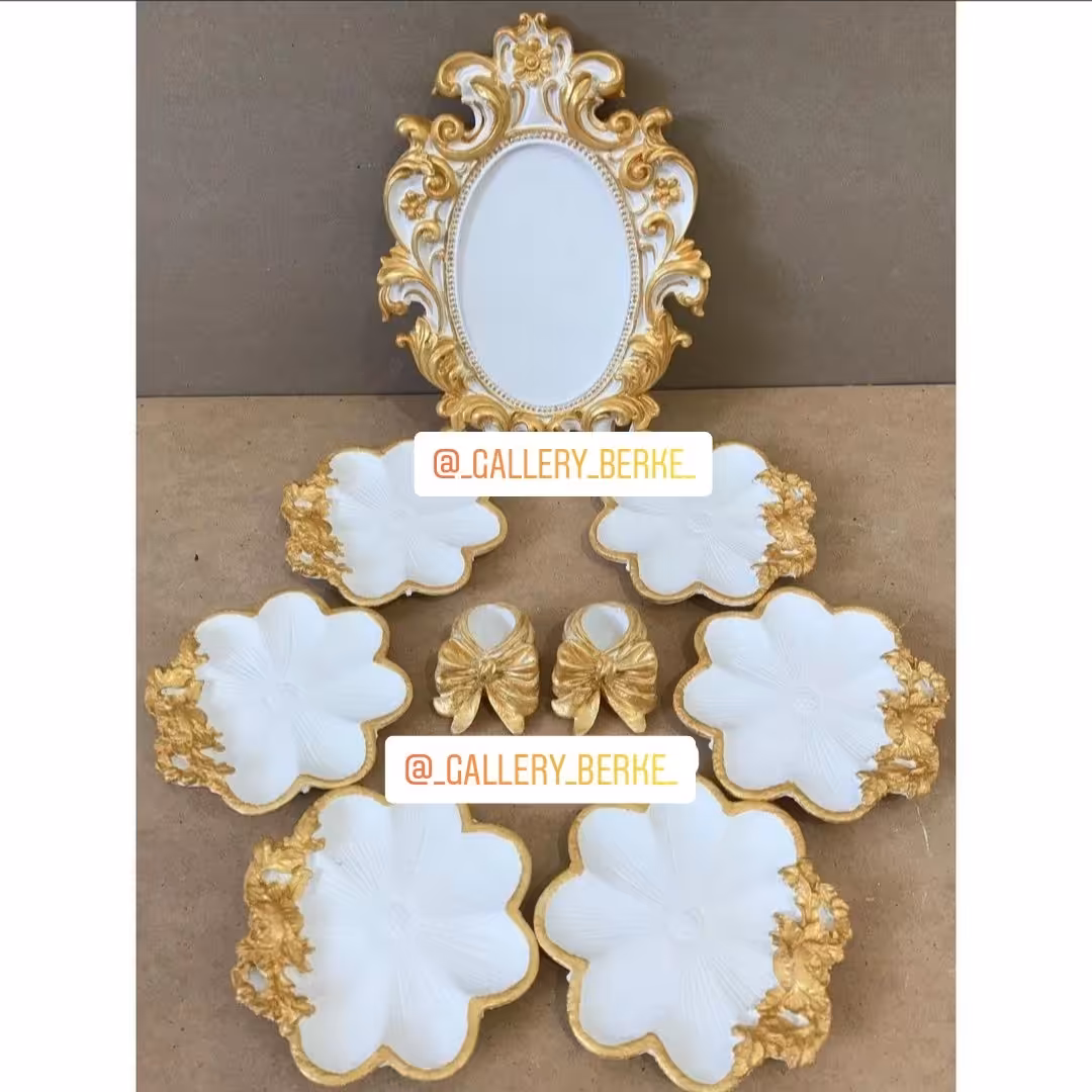 هفت سین طرح گل طلایی 1401 خاص و زیبا جنس پلی استر