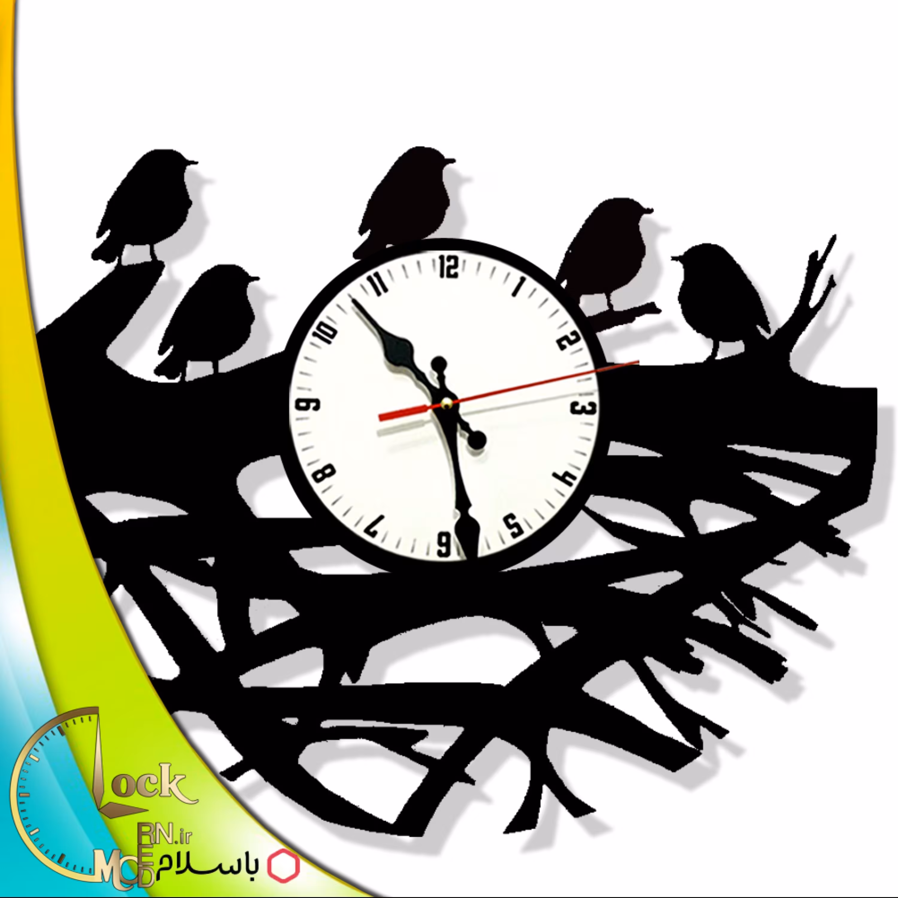 ساعت دیواری طرح پرنده کد 764 (پس کرایه)