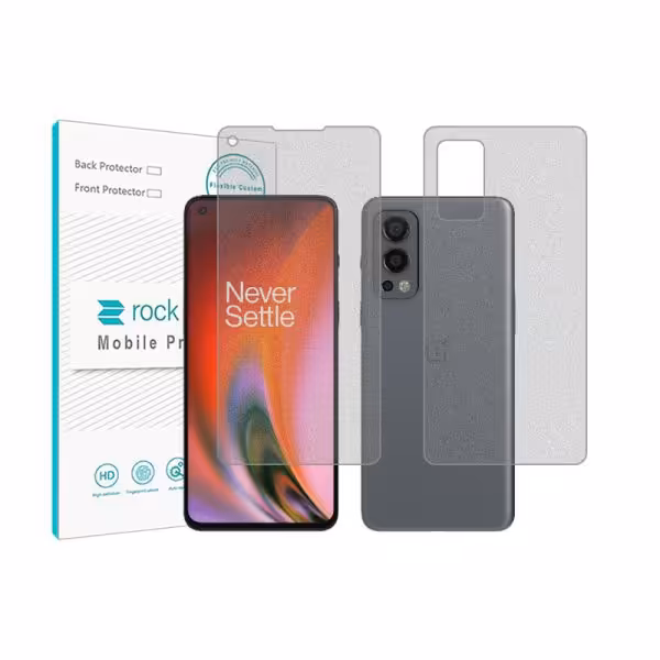 گلس صفحه نمایش و پشت گوشی وان پلاس Nord 2 5G مدل نانو هیدروژل گیمینگ برند راک اسپیس کدss