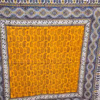 سفره قلمکار زرد رنگ وصادراتی زیبا